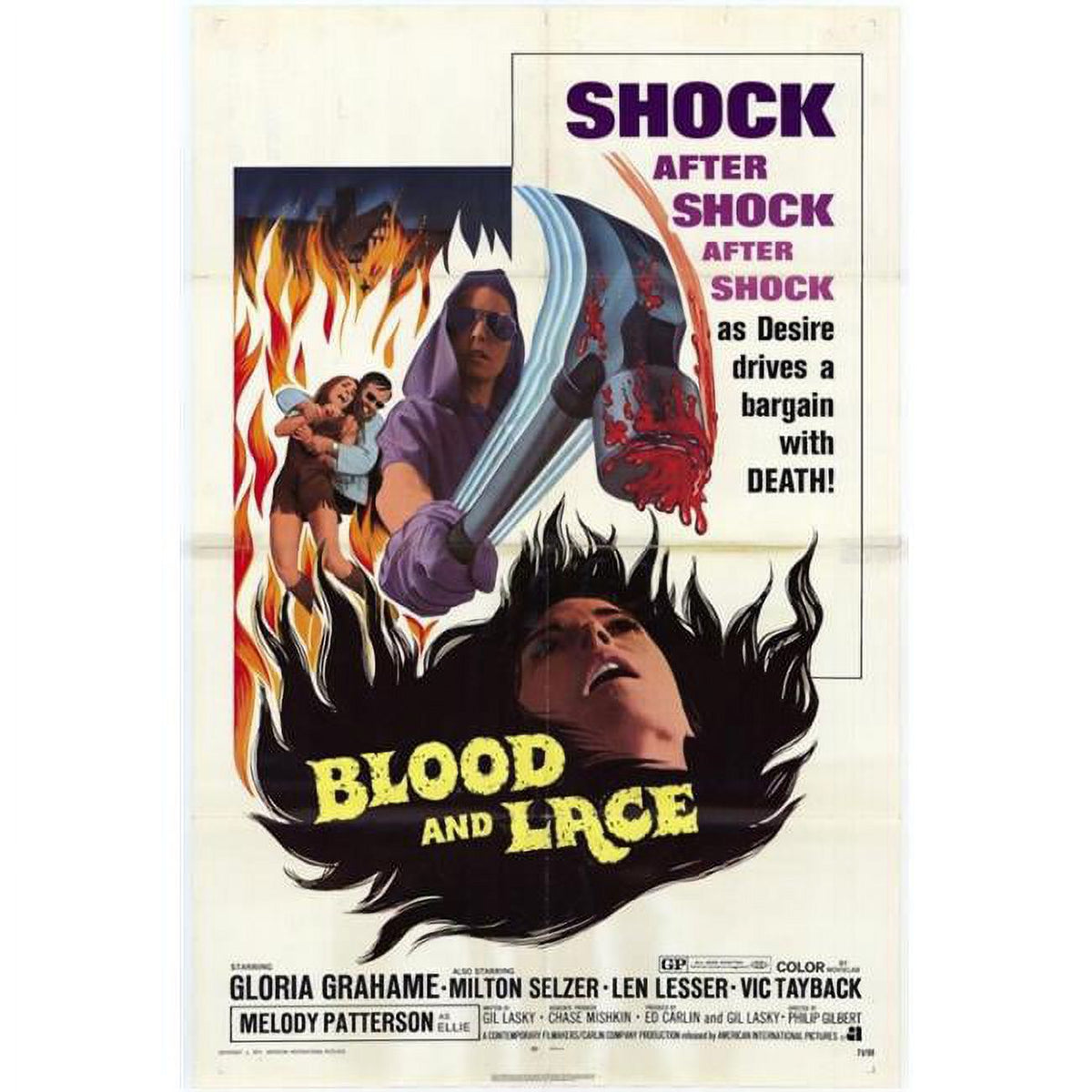 Blood and Lace Movie Poster Print showcasing the classic horror film in vibrant colors.