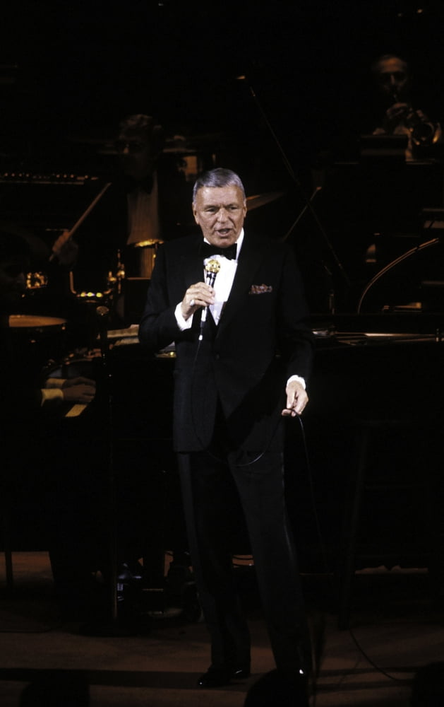 Frank Sinatra performing on stage at Radio City Music Hall in New York City photo print.