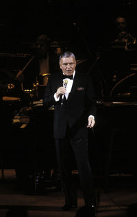 Frank Sinatra performing on stage at Radio City Music Hall in New York City photo print.