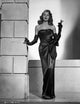 Rita Hayworth photo print in black dress with cigarette holder