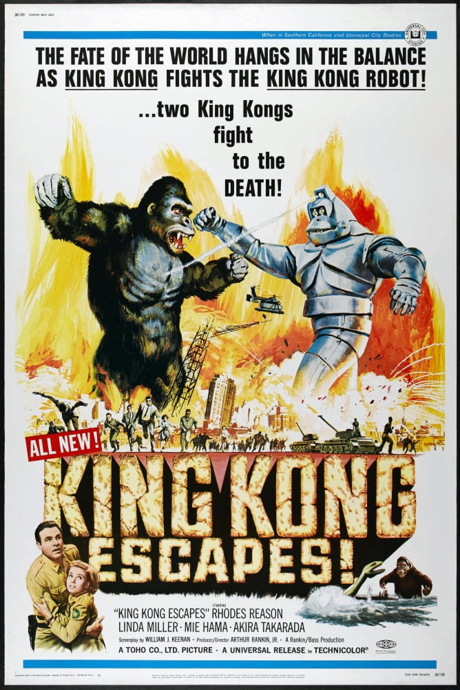 King Kong Movie Masterprint Poster featuring Rhodes Reason and Linda Miller, 1967.