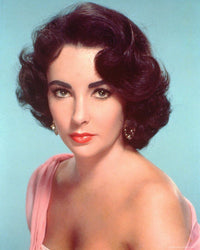 Elizabeth Taylor headshot photo print in pink top