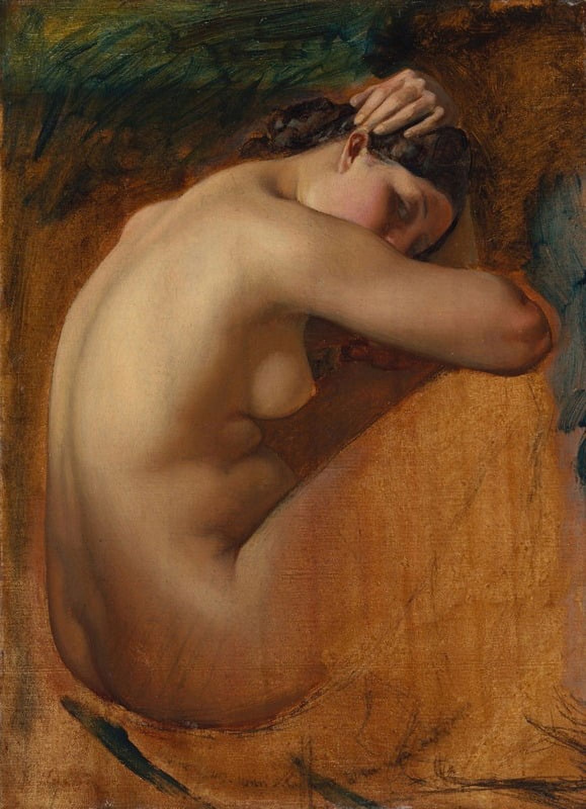 Study of a Female Nude Fine Art Print by Henri Lehmann showcasing classic art.