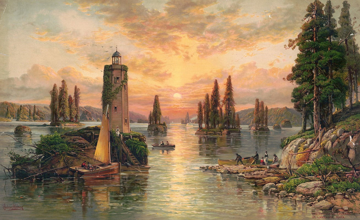 The Thousand Islands St. Lawrence River Poster Print by Andrew Melrose, 1887 artwork