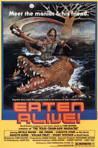 Eaten Alive 1977 movie poster print featuring vintage horror art.