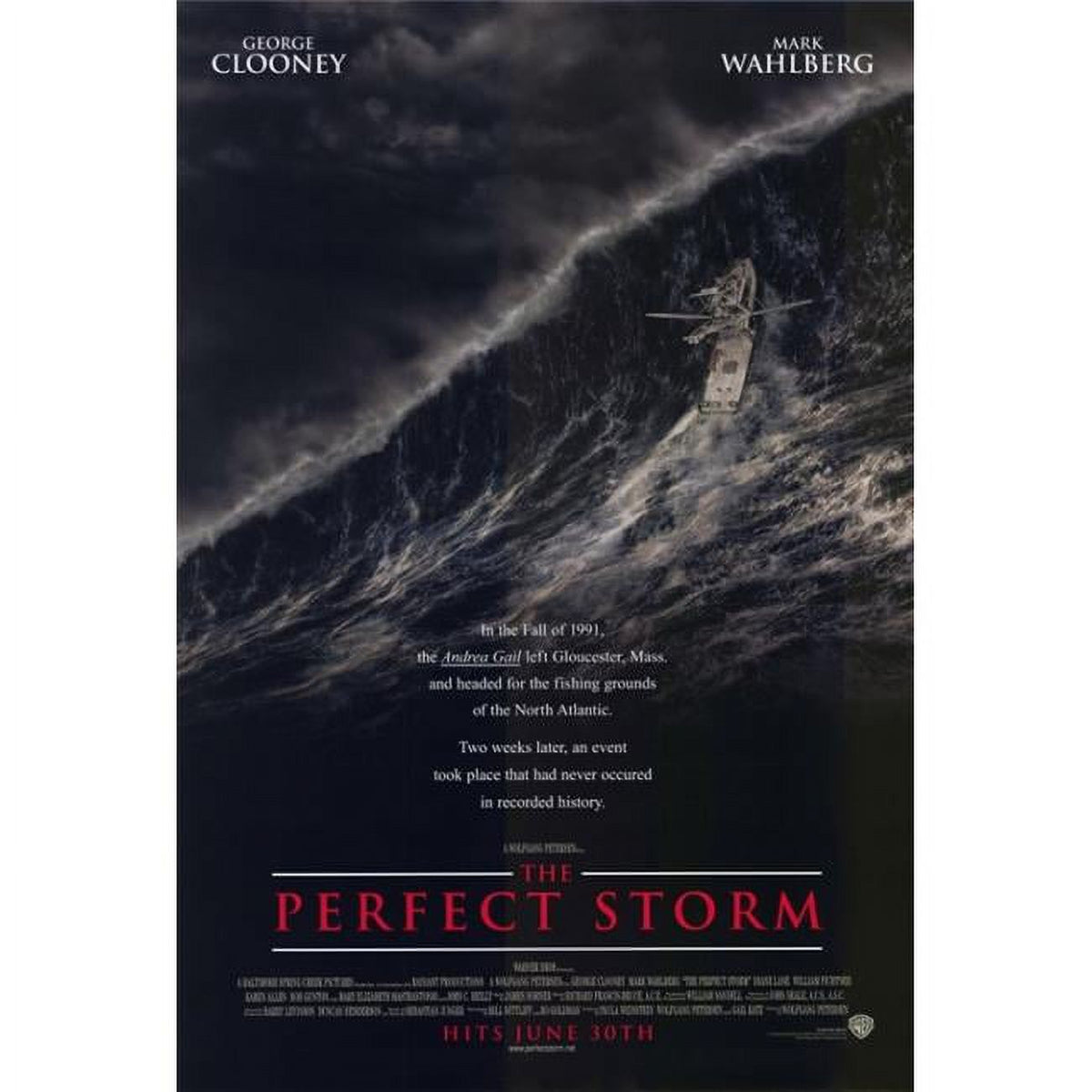 The Perfect Storm Movie Poster Print - 27x40 size, vibrant colors and dramatic ocean scene.