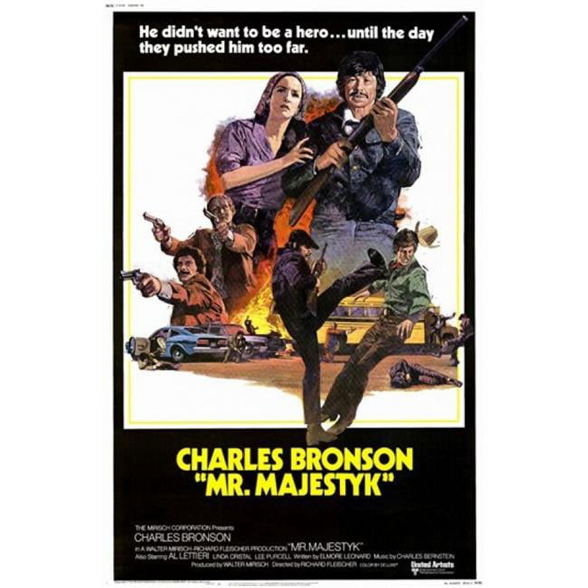 Mr. Majestyk movie poster, 11x17 print featuring Charles Bronson.