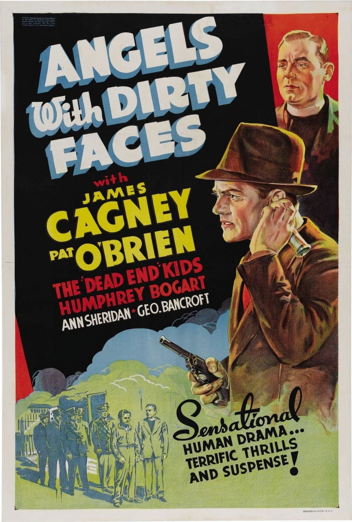 Angels With Dirty Faces 1938 Movie Poster Masterprint featuring James Cagney and Pat O'Brien