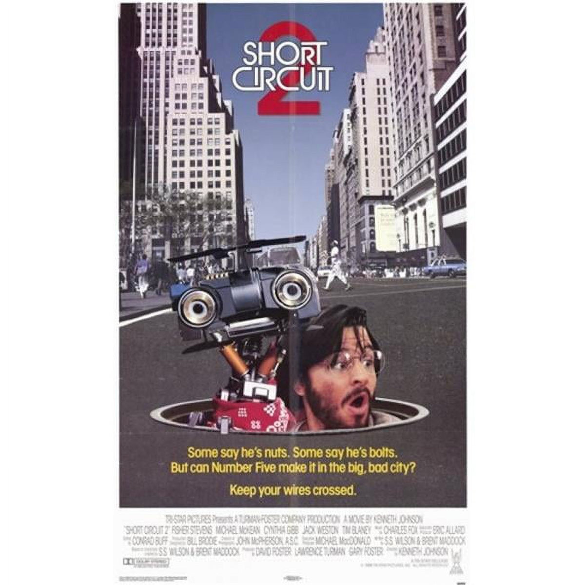 Short Circuit 2 Movie Poster 11x17 print featuring Johnny 5