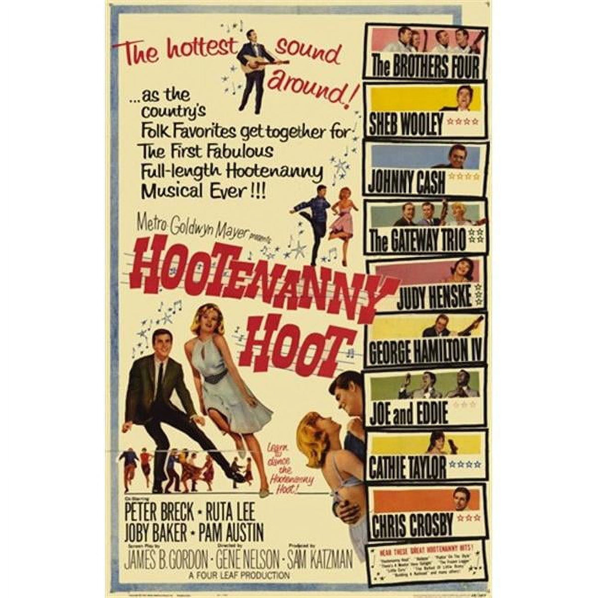 Hootenanny Hoot Movie Poster 11x17 print, vibrant vintage art.