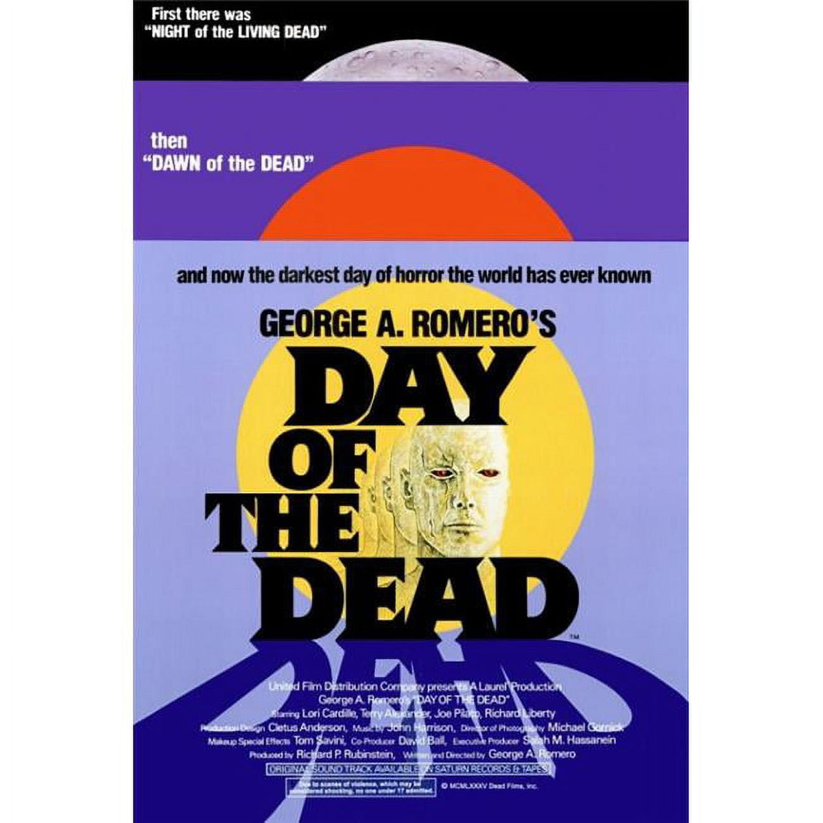 Day of the Dead movie poster print in vibrant colors, 27x40 inches.