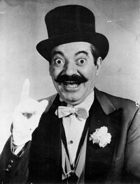 Jerry Colonna iconic photo print showcasing vintage entertainment charm.