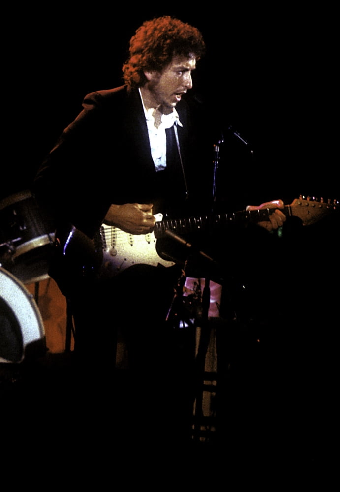 Bob Dylan performing on stage photo print