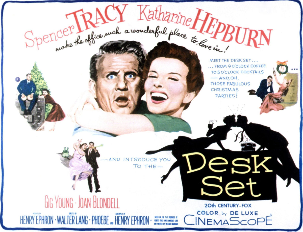 The Desk Set movie poster print featuring Spencer Tracy and Katharine Hepburn
