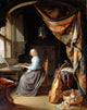 A Woman Playing a Clavichord art print by Gerrit Dou