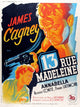 13 Rue Madeleine movie poster featuring James Cagney and Annabella from the 1947 film.