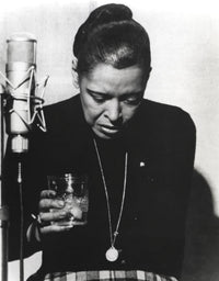 Billie Holiday Looking Down in Black Dress Photo Print