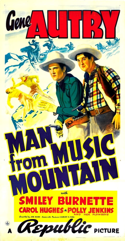 Man From Music Mountain Movie Masterprint Poster featuring Gene Autry and Smiley Burnette