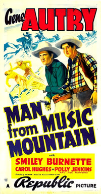 Man From Music Mountain Movie Masterprint Poster featuring Gene Autry and Smiley Burnette