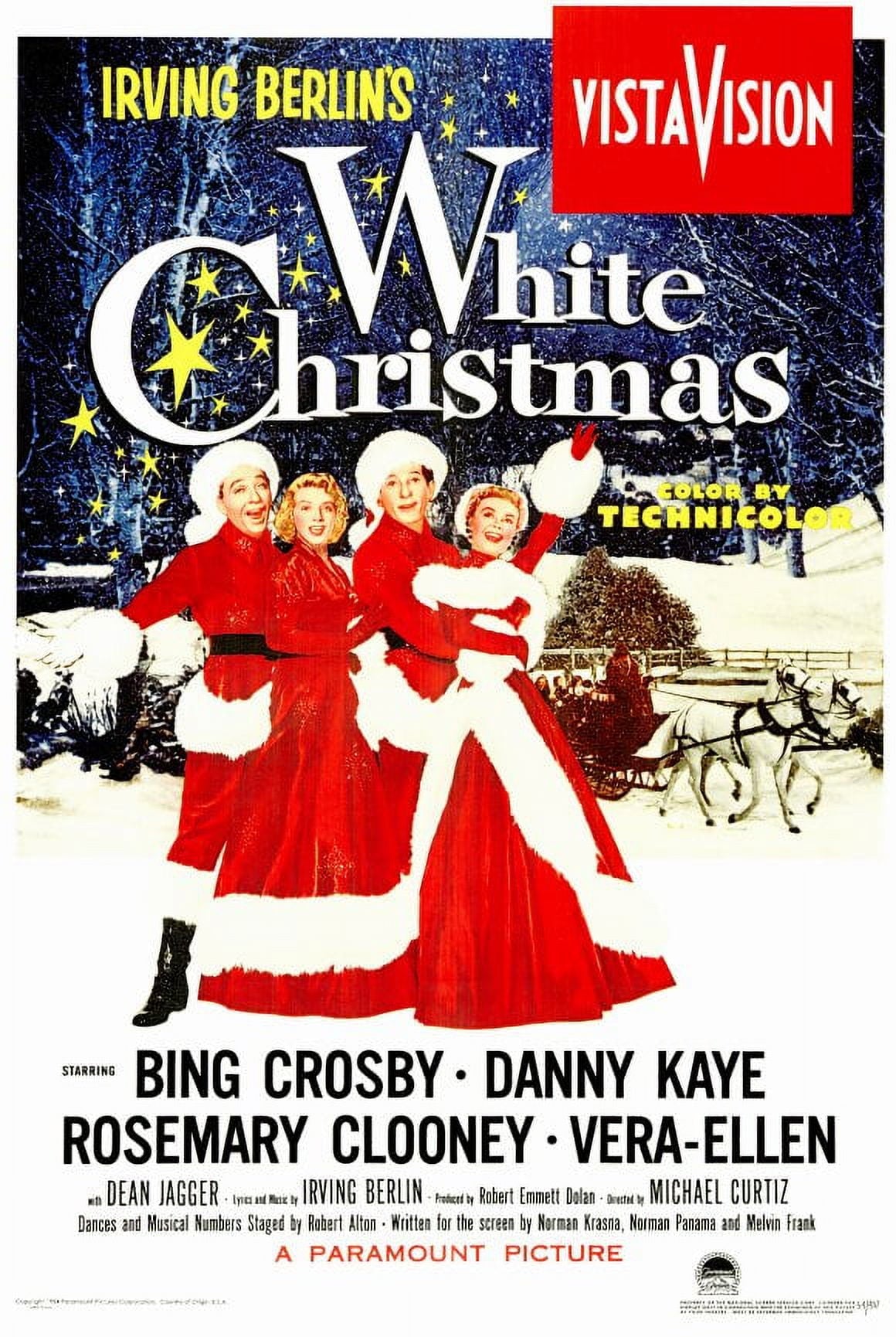 White Christmas Movie Poster featuring classic holiday film.