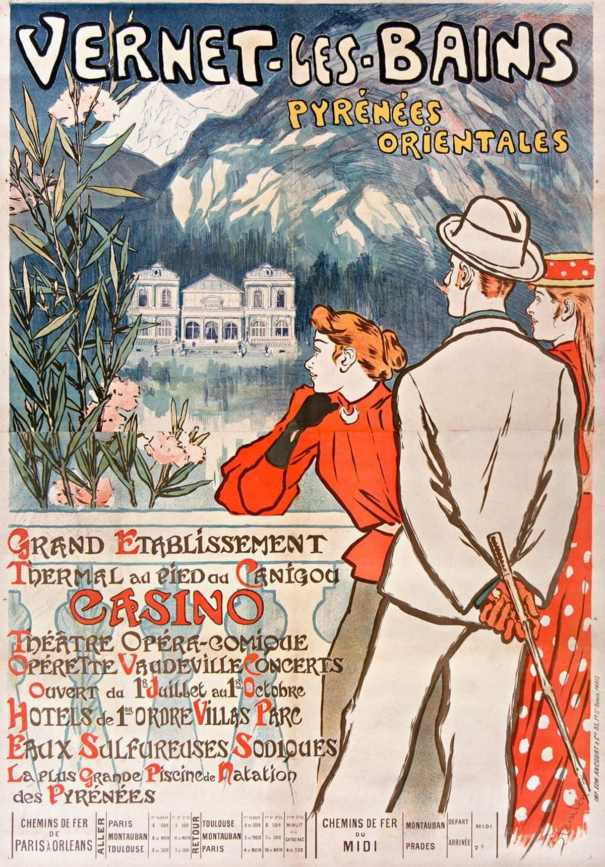 Vernet-Les-Bains Pyrénées-Orientales Art Print by Théo Steinlen