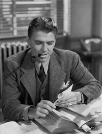 Ronald Reagan Smoking a Pipe Photo Print in multiple sizes.
