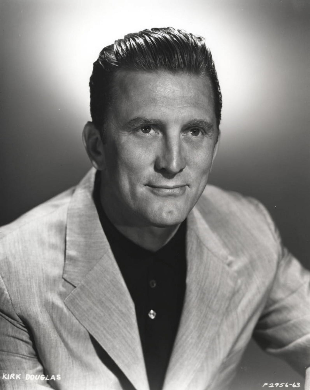 Kirk Douglas in formal outfit black and white portrait photo print.