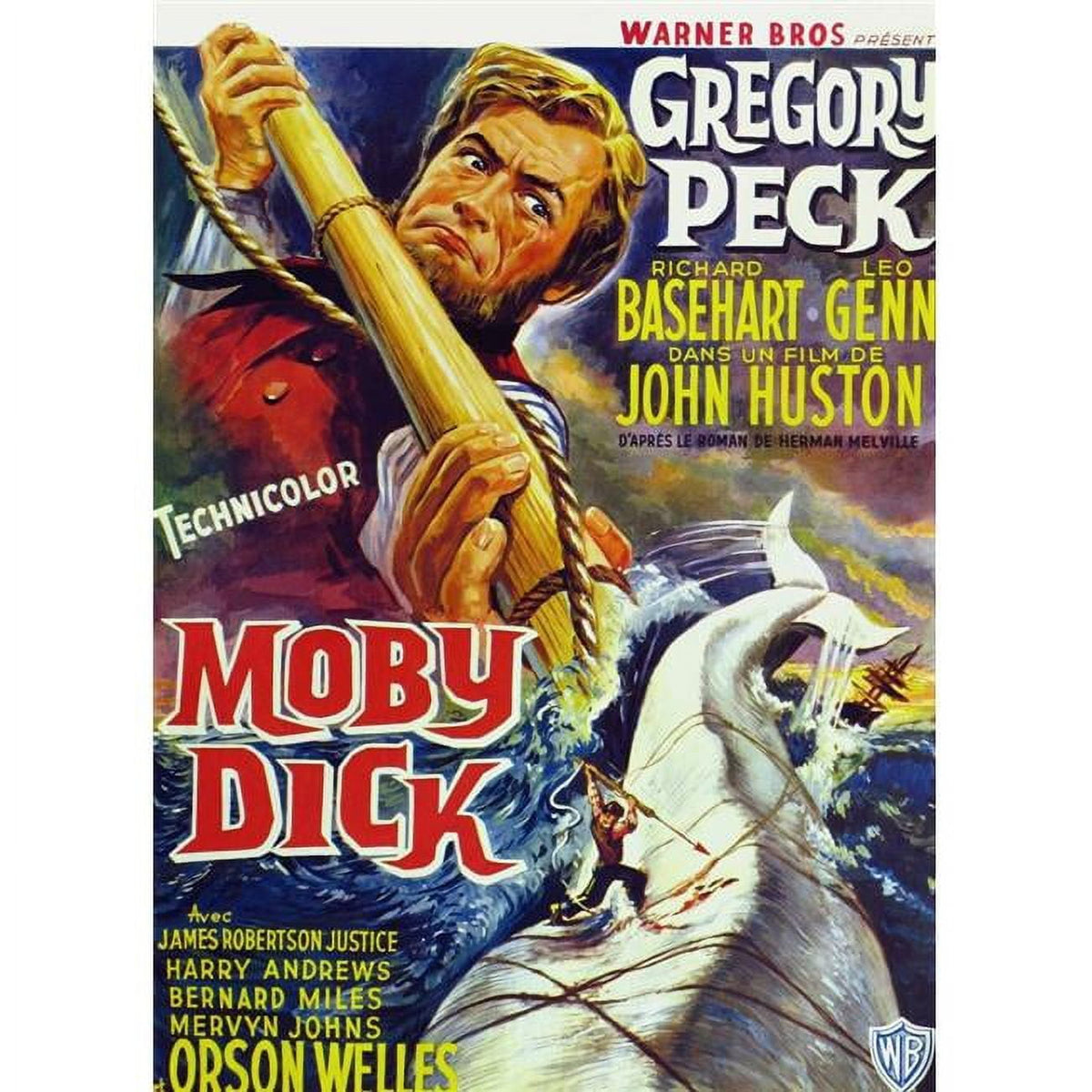 Moby Dick Movie Poster Masterprint showing iconic whale imagery.