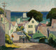 Down to the Harbor art print by George G. Adomeit showcasing a tranquil waterfront scene.