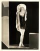 Carole Lombard lingerie photo print with big hat, vintage Hollywood art.