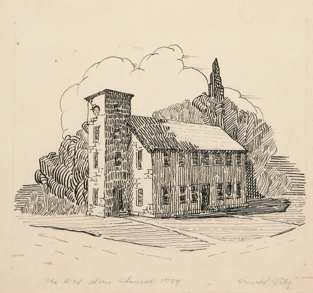 The Old Stone Church (1774) art print by Donald Kirby