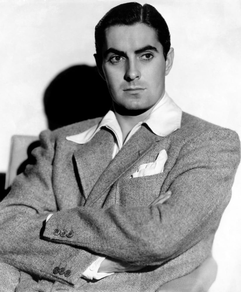 Tyrone Power 1940s Photo Poster Print, classic Hollywood memorabilia.