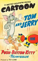 Push-Button Kitty movie poster featuring Tom and Jerry, 1952 animation art