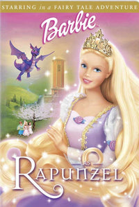 Barbie as Rapunzel Movie Poster 11 x 17 showcasing Barbie in a magical setting.