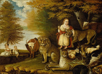 Peaceable Kingdom Art Print by Edward Hicks showcasing serene harmony.