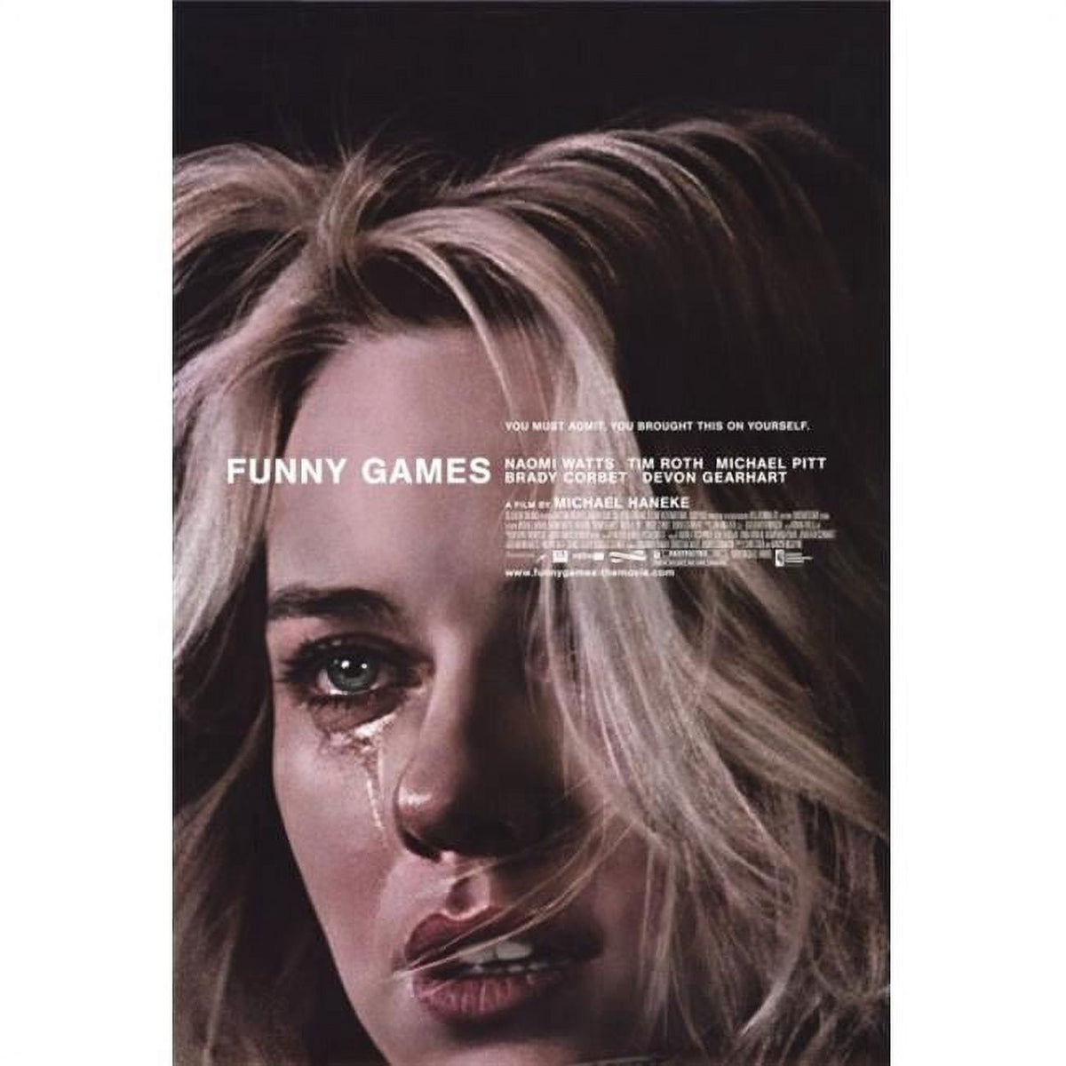 Funny Games movie poster print, 27 x 40 inches, featuring psychological thriller art.