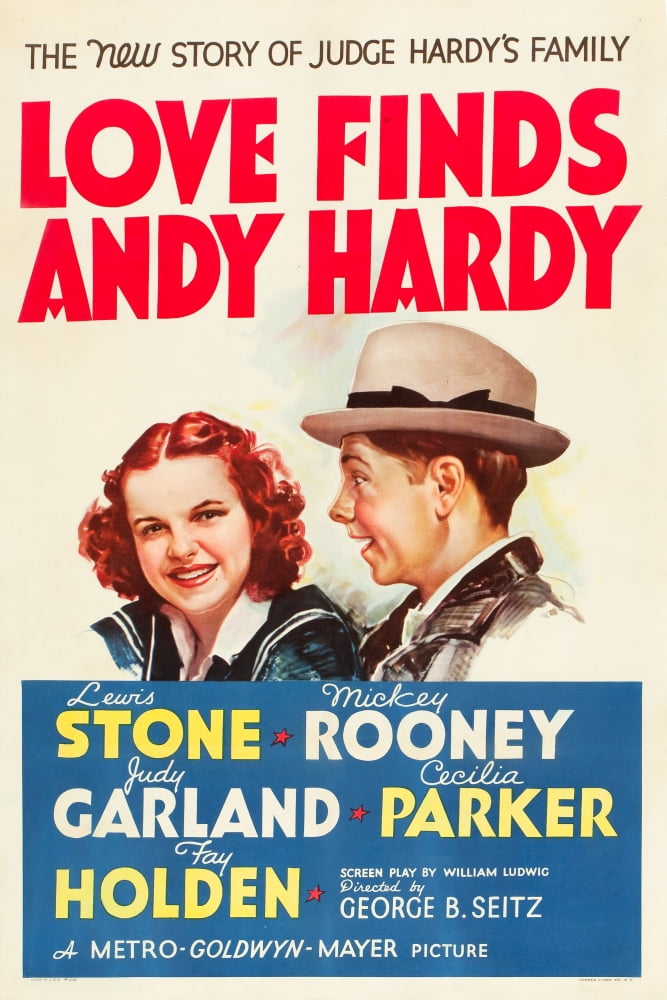 Love Finds Andy Hardy movie poster print featuring Judy Garland and Mickey Rooney.