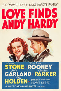 Love Finds Andy Hardy movie poster print featuring Judy Garland and Mickey Rooney.