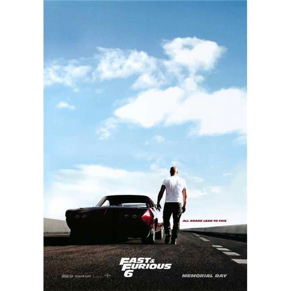 Fast & Furious 6 Movie Poster Print - 27x40 artwork featuring action-packed scenes.