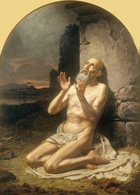 Job on the Dunghill (1881) poster print by Gonzalo Carrasco showcasing emotional depth.