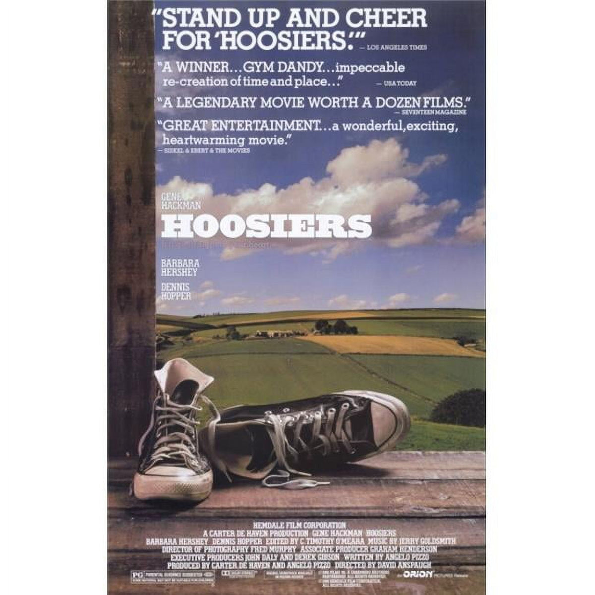 Hoosiers Movie Poster Print featuring iconic sports film art.