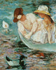 Summertime art print by Mary Cassatt showcasing a mother and child in a summer setting.