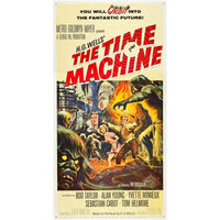 The Time Machine movie poster featuring Yvette Mimieux and Rod Taylor, 1960 film.