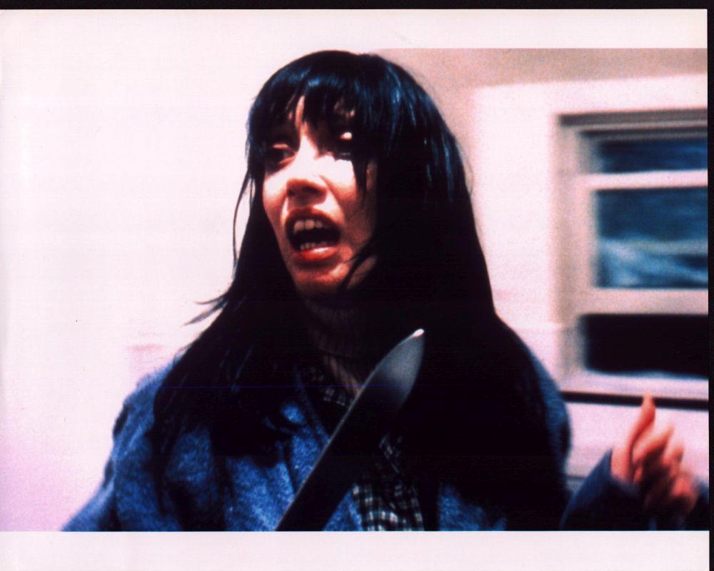 Shelley Duvall holding knife in The Shining photo print.