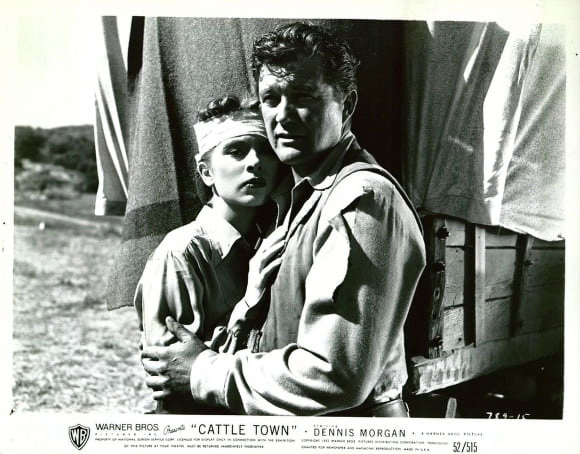 Cattle Town Movie Poster 8x10 print featuring classic western imagery.
