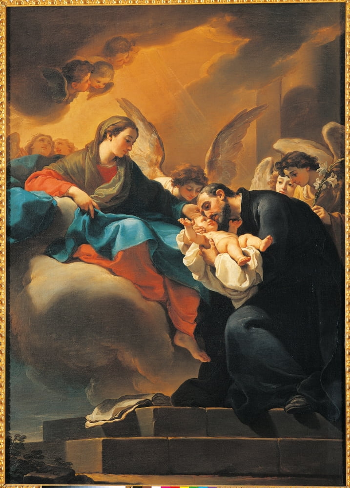 Madonna with Child and St. Cajetan Poster Print - Beautiful artwork