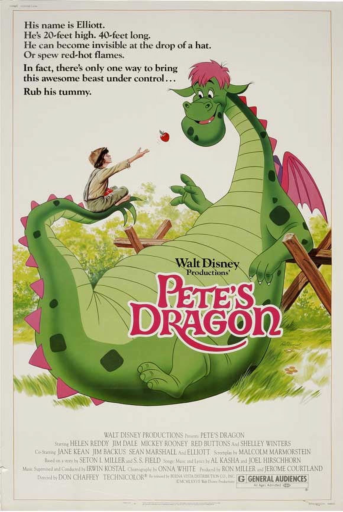 Pete's Dragon Movie Poster featuring Elliott and Pete in vibrant colors.