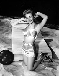 Virginia Mayo bikini photo print capturing classic Hollywood beauty.