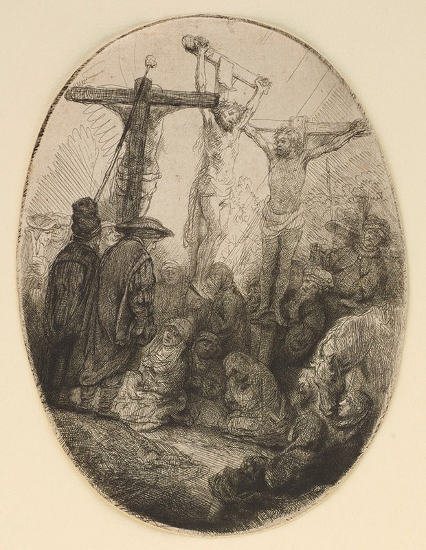 The Crucifixion art print by Rembrandt van Rijn, available in multiple sizes.