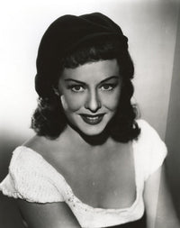 Paulette Goddard smiling in white dress portrait photo print